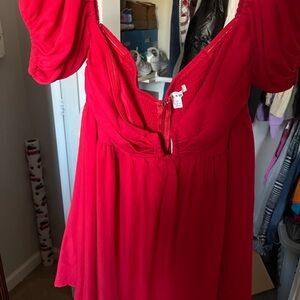 Red Off-Shoulder Dress
